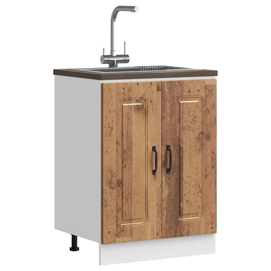 Spoelbakonderkast Kalmar 60x46x81,5 cm bewerkt hout oud hout