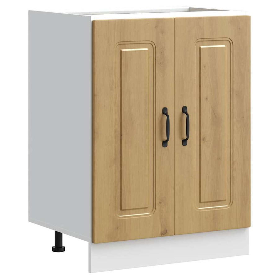 Spoelbakonderkast Kalmar 60x46x81,5 cm hout artisanaal eiken