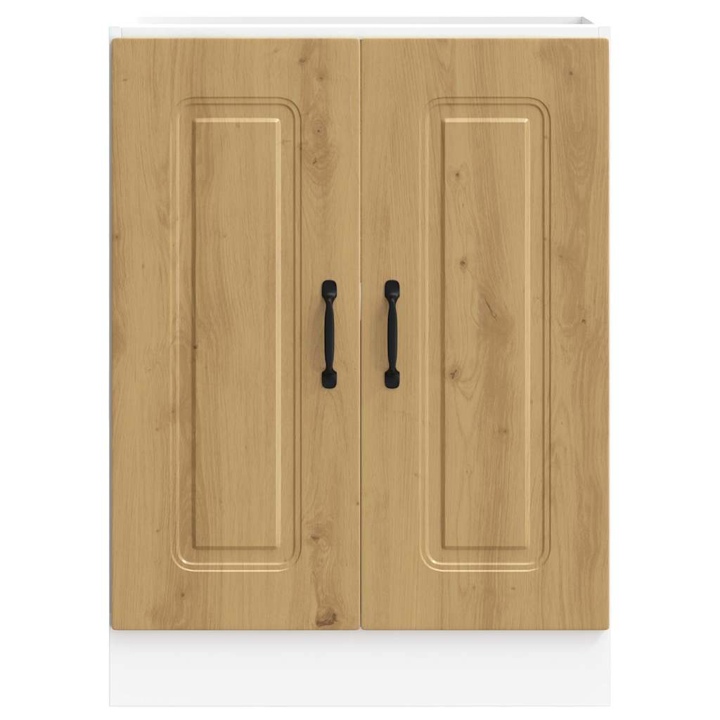 Spoelbakonderkast Kalmar 60x46x81,5 cm hout artisanaal eiken