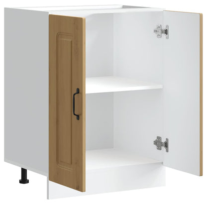 Spoelbakonderkast Kalmar 60x46x81,5 cm hout artisanaal eiken