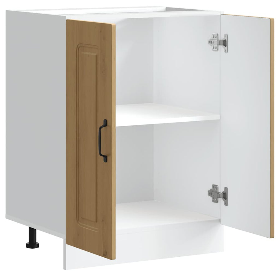 Spoelbakonderkast Kalmar 60x46x81,5 cm hout artisanaal eiken