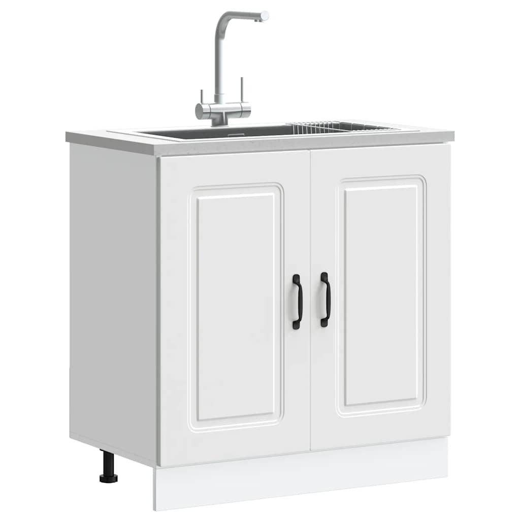 Spoelbakonderkast Kalmar 80x46x81,5 cm bewerkt hout wit