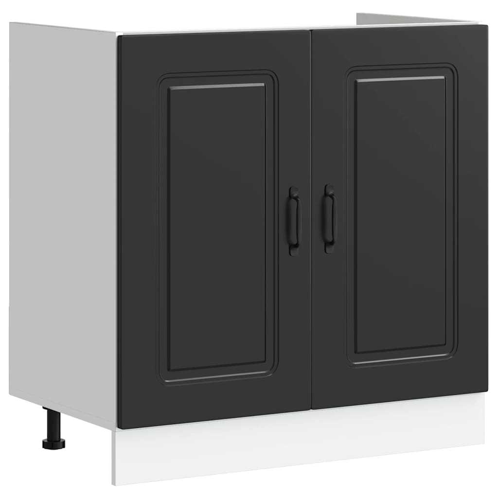Spoelbakonderkast Kalmar 80x46x81,5 cm bewerkt hout zwart