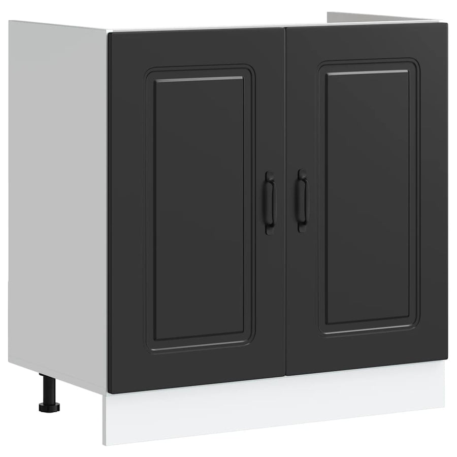 Spoelbakonderkast Kalmar 80x46x81,5 cm bewerkt hout zwart