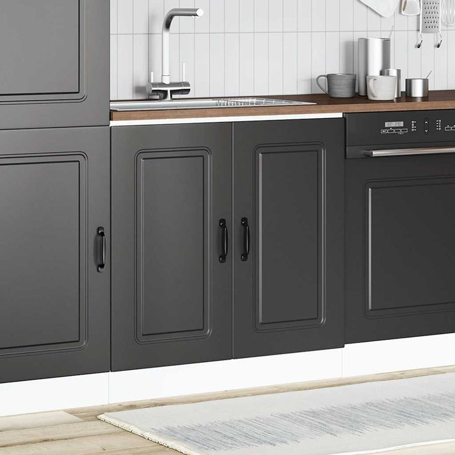 Spoelbakonderkast Kalmar 80x46x81,5 cm bewerkt hout zwart