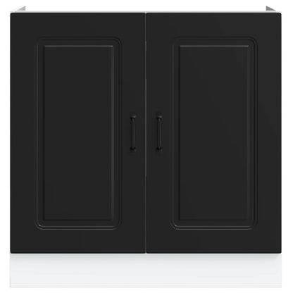 Spoelbakonderkast Kalmar 80x46x81,5 cm bewerkt hout zwart