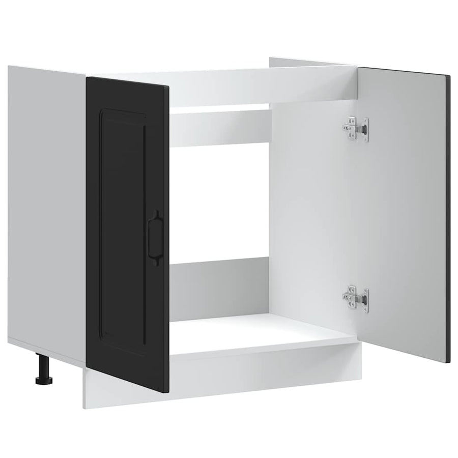 Spoelbakonderkast Kalmar 80x46x81,5 cm bewerkt hout zwart