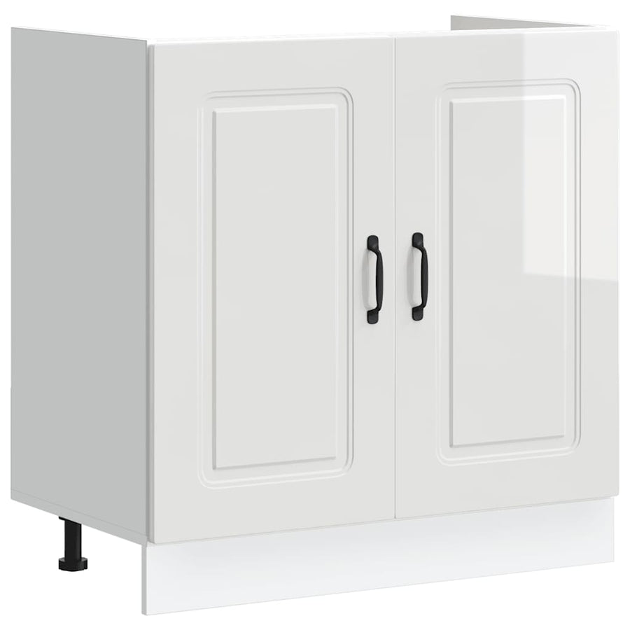 Spoelbakonderkast Kalmar 80x46x81,5cm bewerkt hout hoogglanswit