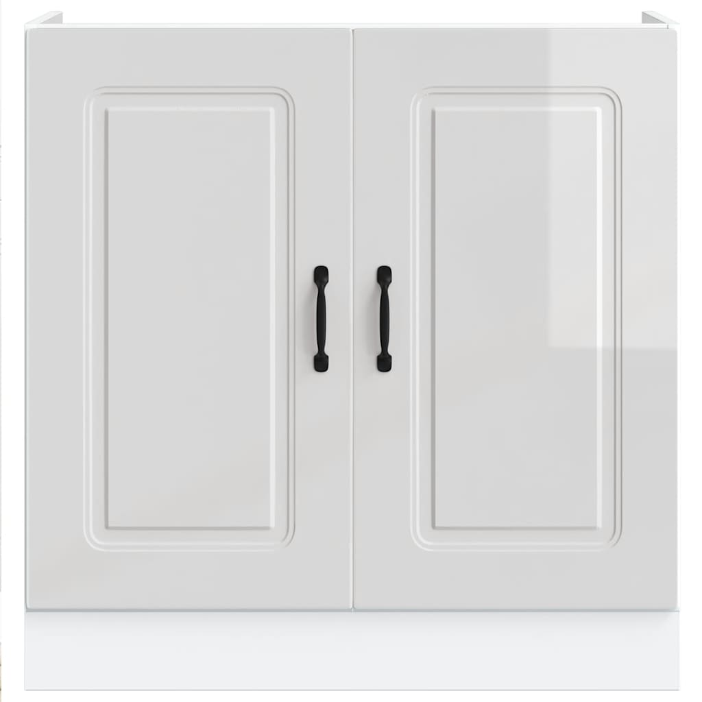 Spoelbakonderkast Kalmar 80x46x81,5cm bewerkt hout hoogglanswit