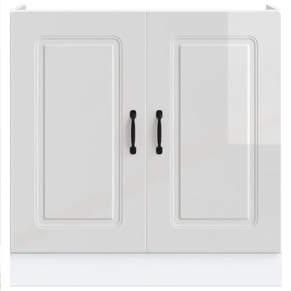 Spoelbakonderkast Kalmar 80x46x81,5cm bewerkt hout hoogglanswit