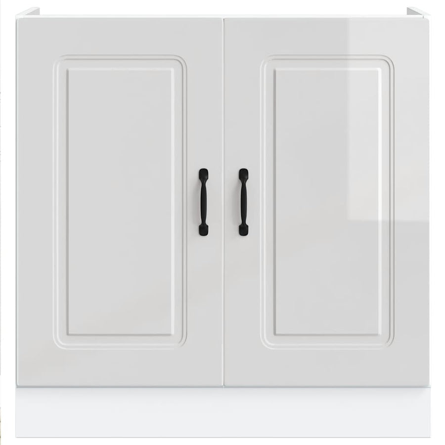 Spoelbakonderkast Kalmar 80x46x81,5cm bewerkt hout hoogglanswit