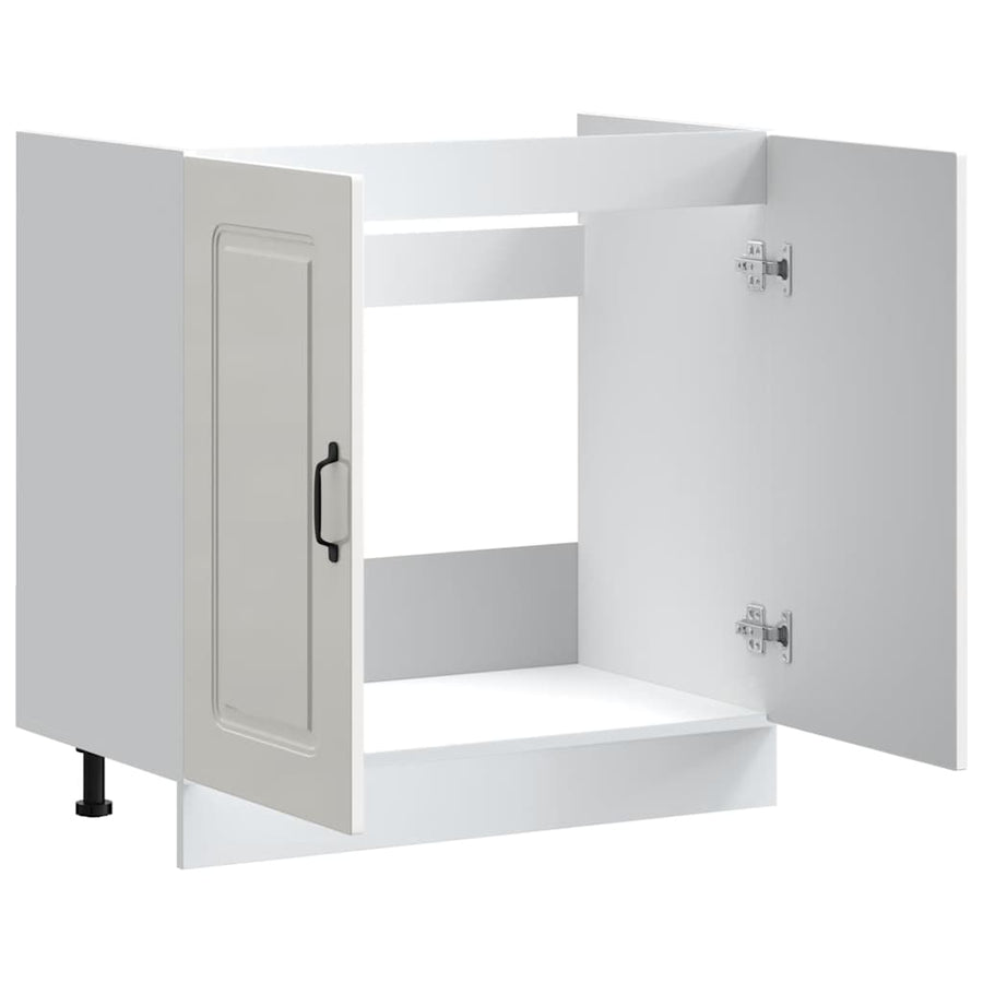 Spoelbakonderkast Kalmar 80x46x81,5cm bewerkt hout hoogglanswit