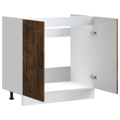 Spoelbakonderkast Kalmar 80x46x81,5cm bewerkt hout gerookteiken