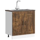 Spoelbakonderkast 80x46x81,5cm bewerkt hout gerookt eiken