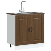 Spoelbakonderkast 80x46x81,5 cm bewerkt hout bruin eiken