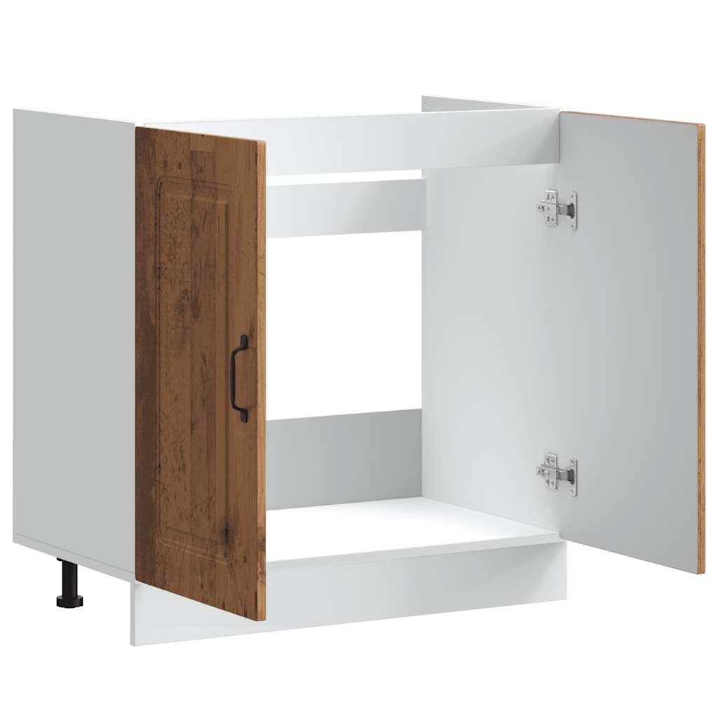 Spoelbakonderkast Kalmar 80x46x81,5 cm bewerkt hout oud hout