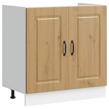 Spoelbakonderkast Kalmar 80x46x81,5 cm hout artisanaal eiken