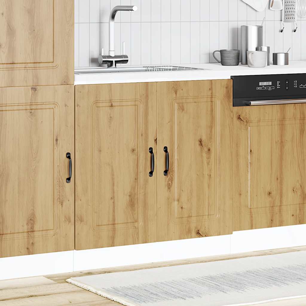 Spoelbakonderkast Kalmar 80x46x81,5 cm hout artisanaal eiken