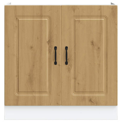 Spoelbakonderkast Kalmar 80x46x81,5 cm hout artisanaal eiken