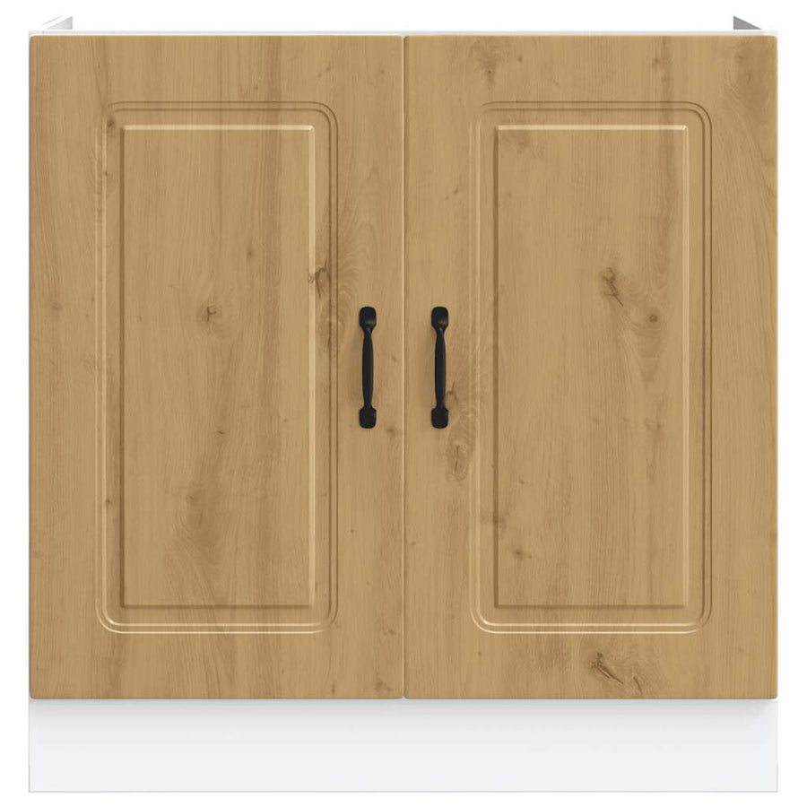 Spoelbakonderkast Kalmar 80x46x81,5 cm hout artisanaal eiken