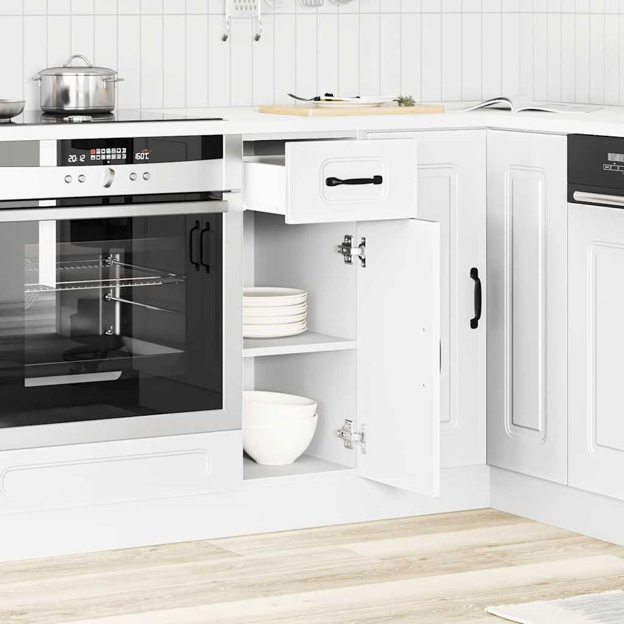 Keuken onderkast Kalmar bewerkt hout wit
