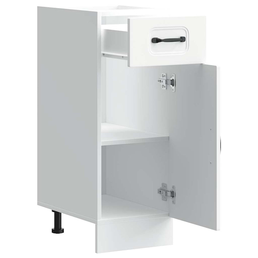 Keuken onderkast Kalmar bewerkt hout wit