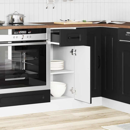 Keuken onderkast Kalmar bewerkt hout zwart