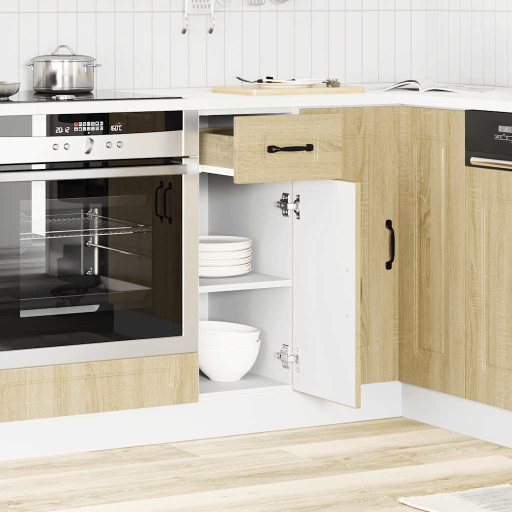 Keuken onderkast Kalmar bewerkt hout sonoma eikenkleurig