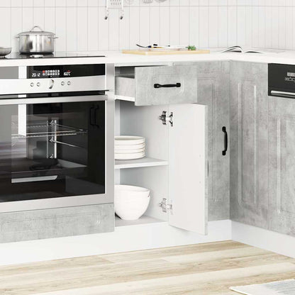 Keuken onderkast Kalmar bewerkt hout betongrijs
