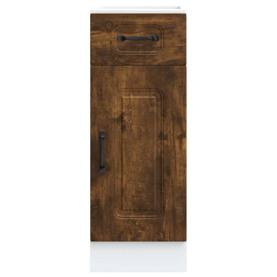 Keuken onderkast Kalmar bewerkt hout gerookt eikenkleurig