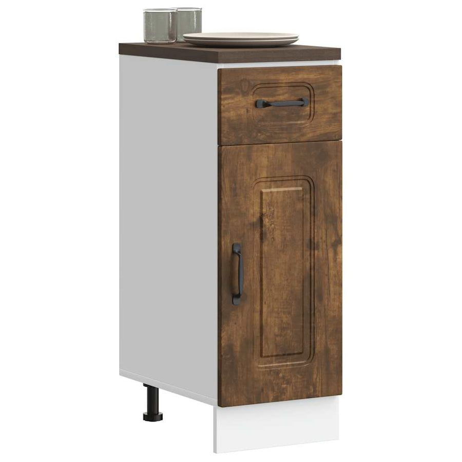 Keuken onderkast Kalmar bewerkt hout gerookt eikenkleurig