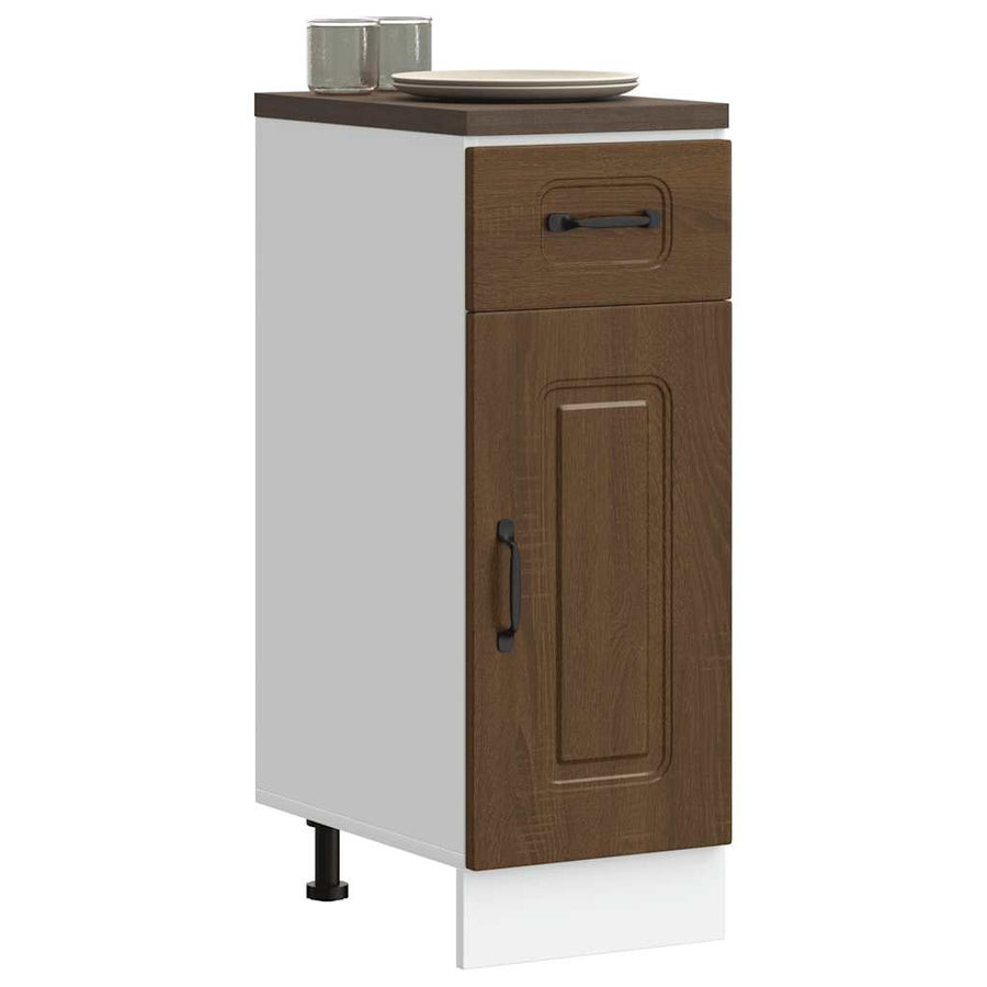 Keuken onderkast Kalmar bewerkt hout bruin eikenkleur
