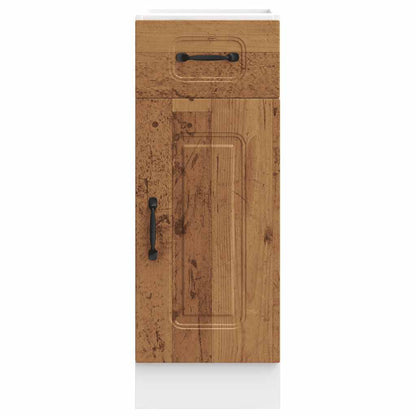 Keuken onderkast Kalmar bewerkt hout oud houtkleurig