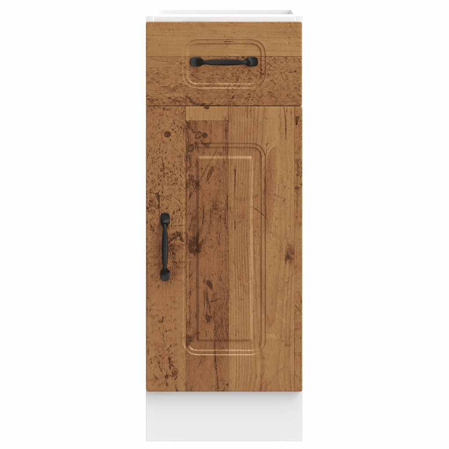 Keuken onderkast Kalmar bewerkt hout oud houtkleurig