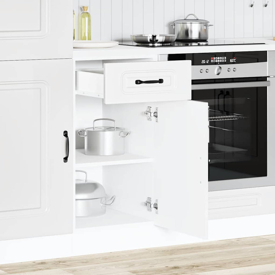 Keuken onderkast Kalmar bewerkt hout wit