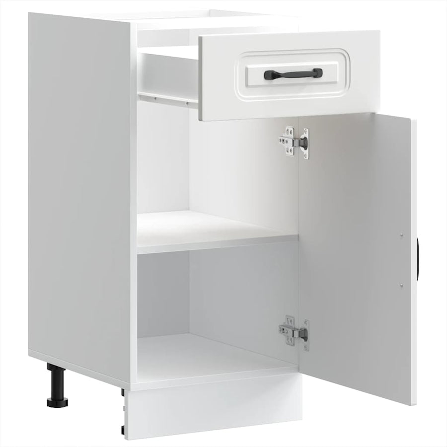 Keuken onderkast Kalmar bewerkt hout wit