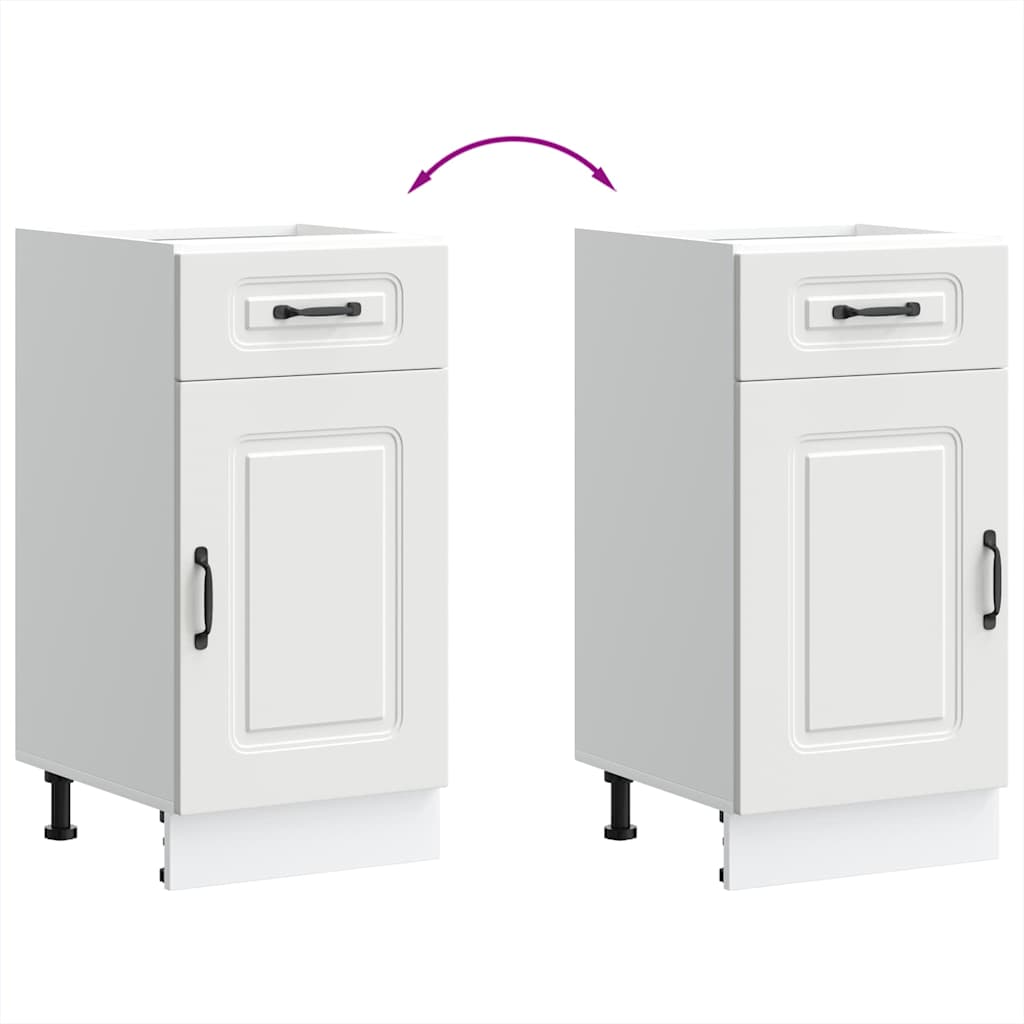 Keuken onderkast Kalmar bewerkt hout wit