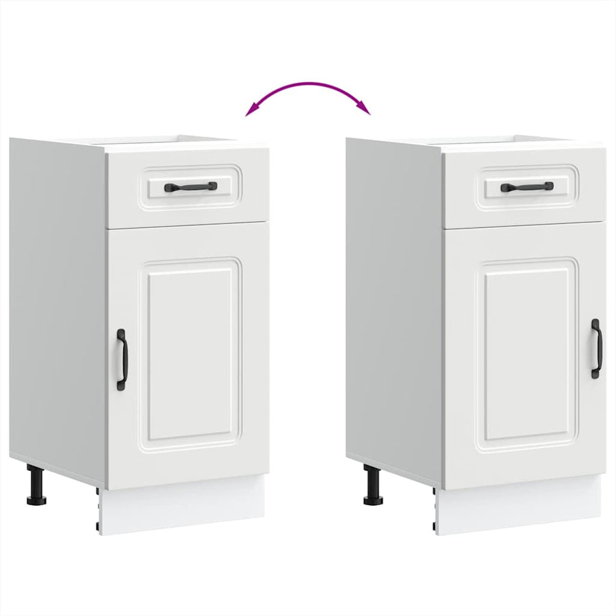Keuken onderkast Kalmar bewerkt hout wit