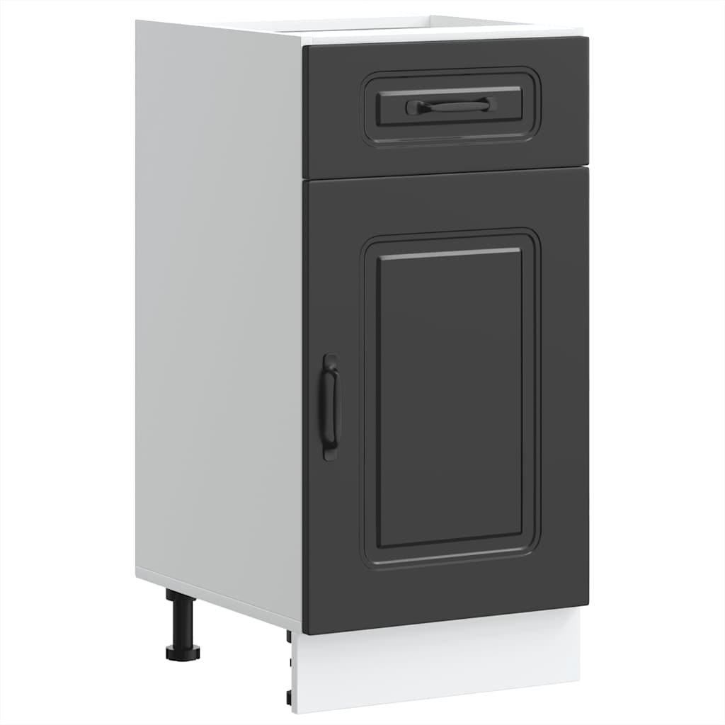 Keuken onderkast Kalmar bewerkt hout zwart