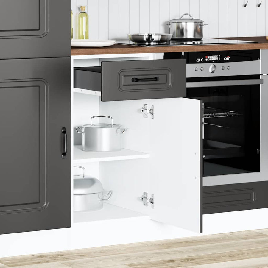 Keuken onderkast Kalmar bewerkt hout zwart