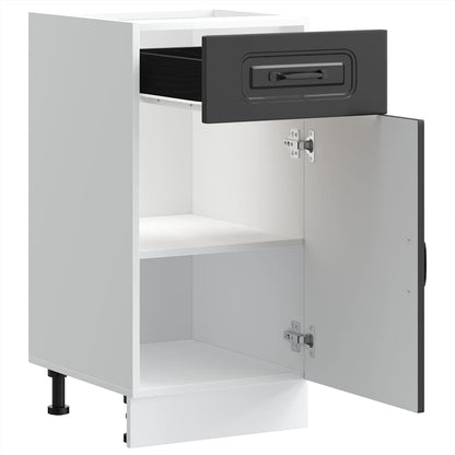 Keuken onderkast Kalmar bewerkt hout zwart