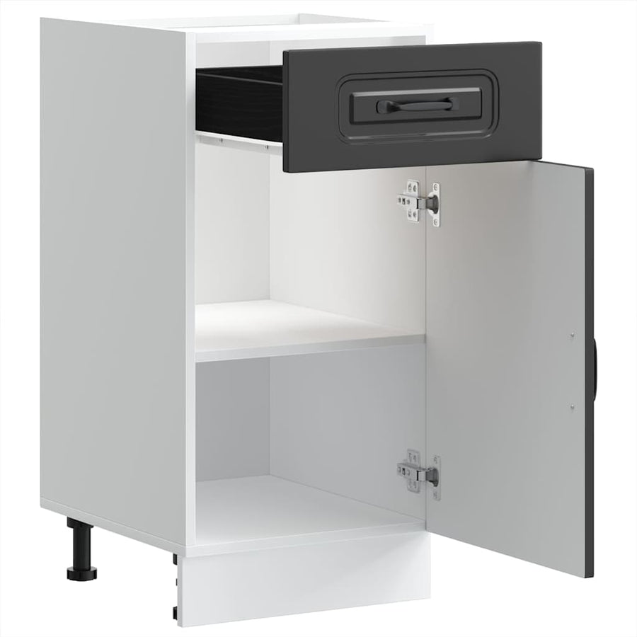 Keuken onderkast Kalmar bewerkt hout zwart