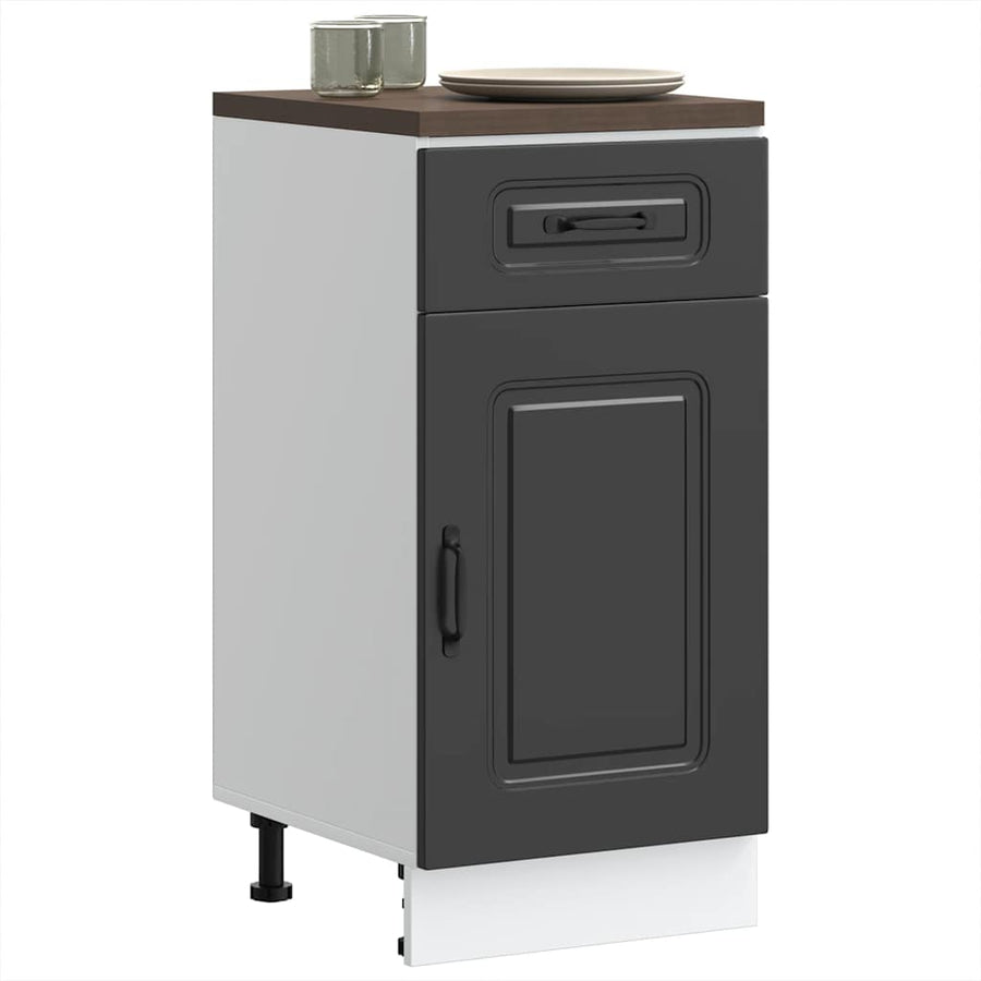 Keuken onderkast Kalmar bewerkt hout zwart