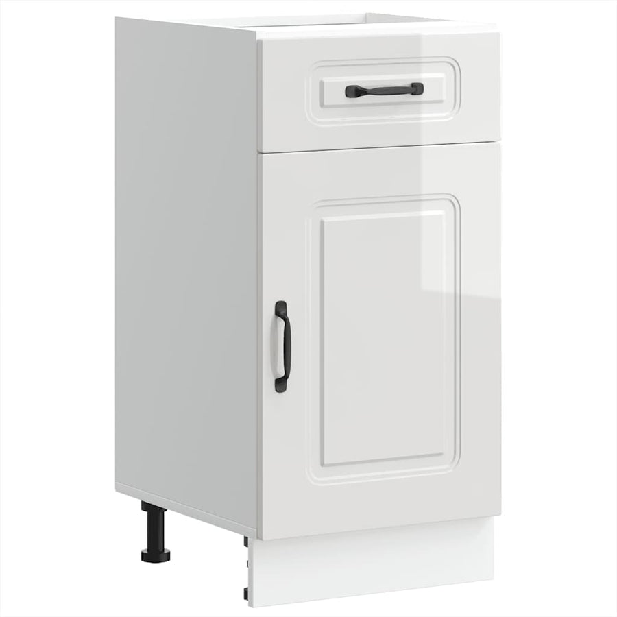 Keuken onderkast Kalmar bewerkt hout hoogglans wit