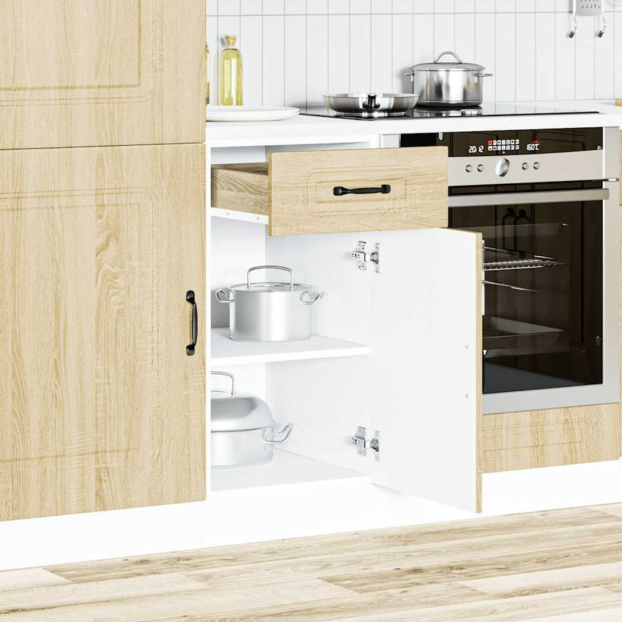 Keuken onderkast Kalmar bewerkt hout sonoma eikenkleurig