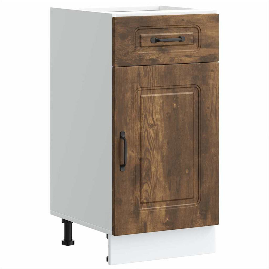 Keuken onderkast Kalmar bewerkt hout gerookt eikenkleurig