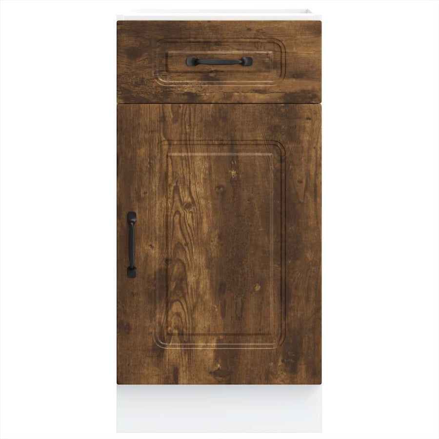 Keuken onderkast Kalmar bewerkt hout gerookt eikenkleurig