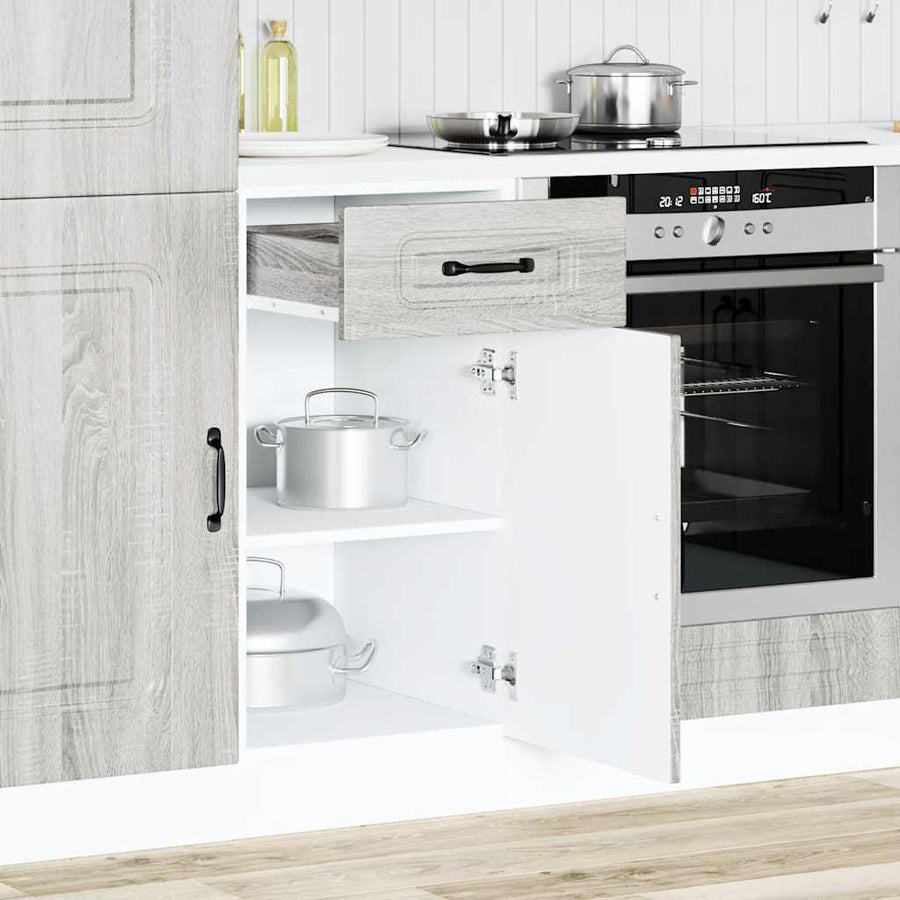 Keuken onderkast Kalmar bewerkt hout grijs sonoma eiken