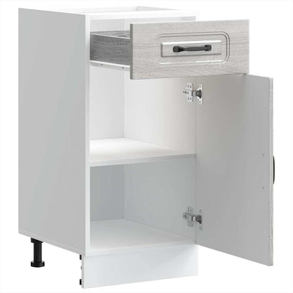 Keuken onderkast Kalmar bewerkt hout grijs sonoma eiken