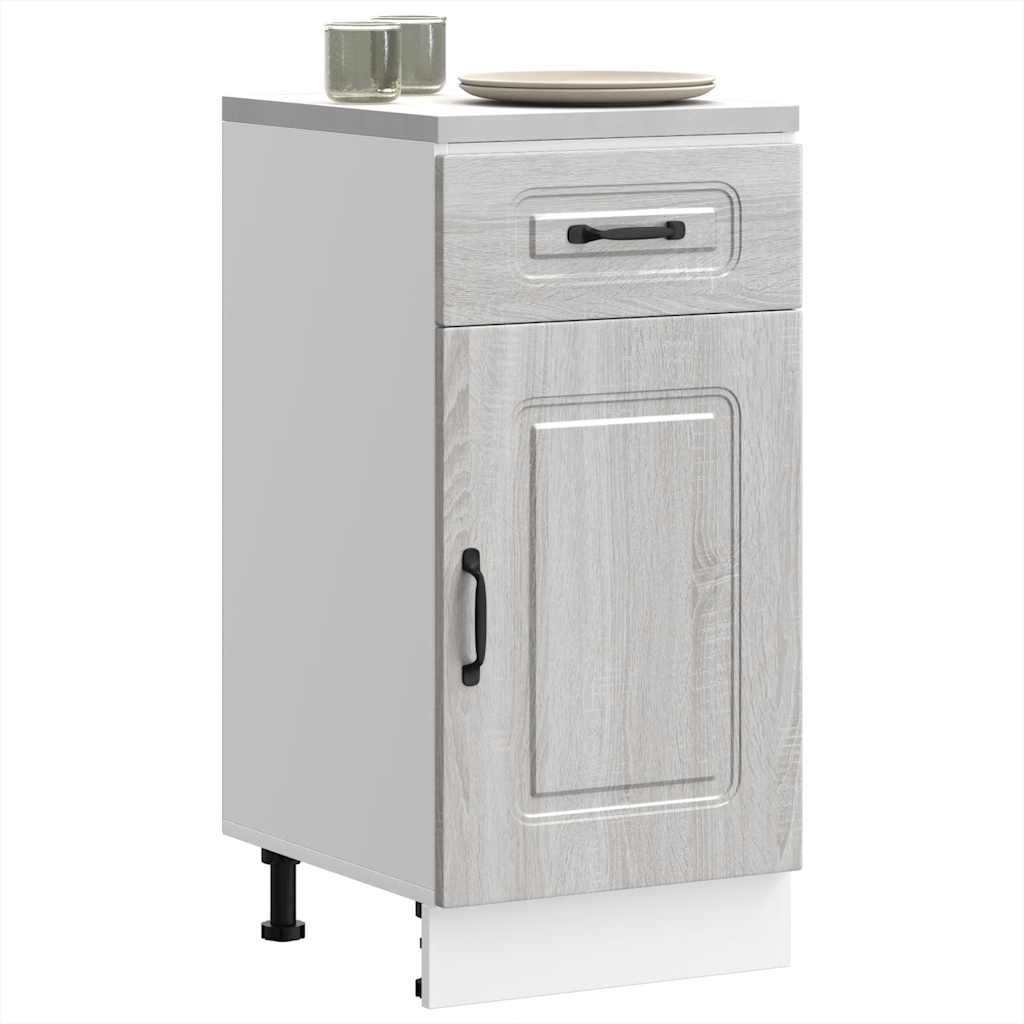 Keuken onderkast Kalmar bewerkt hout grijs sonoma eiken